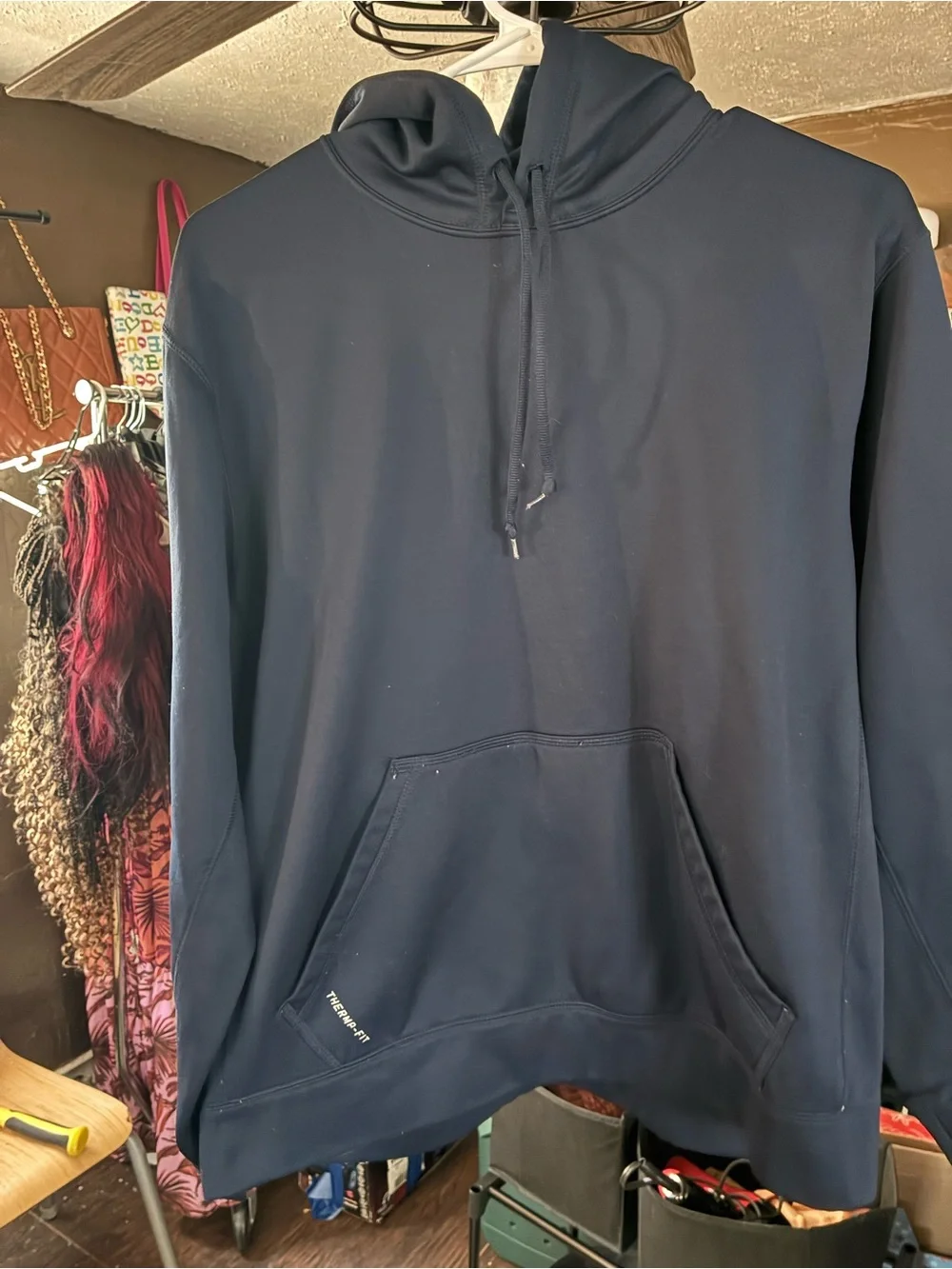 Nike Dark Blue Pullover Hoodie with Kangaroo Pocket